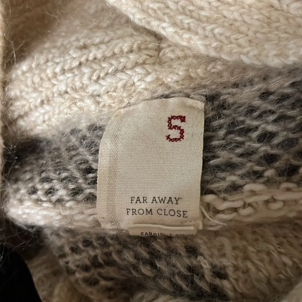 Anthropologie Far Away From Close Long Cotton/ Mohair Cardigan Sweater, S
